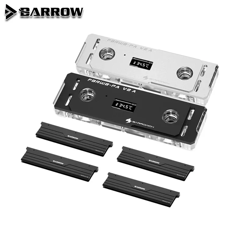 Barrowch Wasserkühler Speicherblock Speicher Wasserkühlblock mit TFT-Digitalanzeige 5V ARGB 3-Pin-Beleuchtung für DDR5 / DDR4 Image