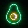 Enseigne au néon LED verte avocat enseigne aux fruits lumières au néon USB enseignes lumineuses
