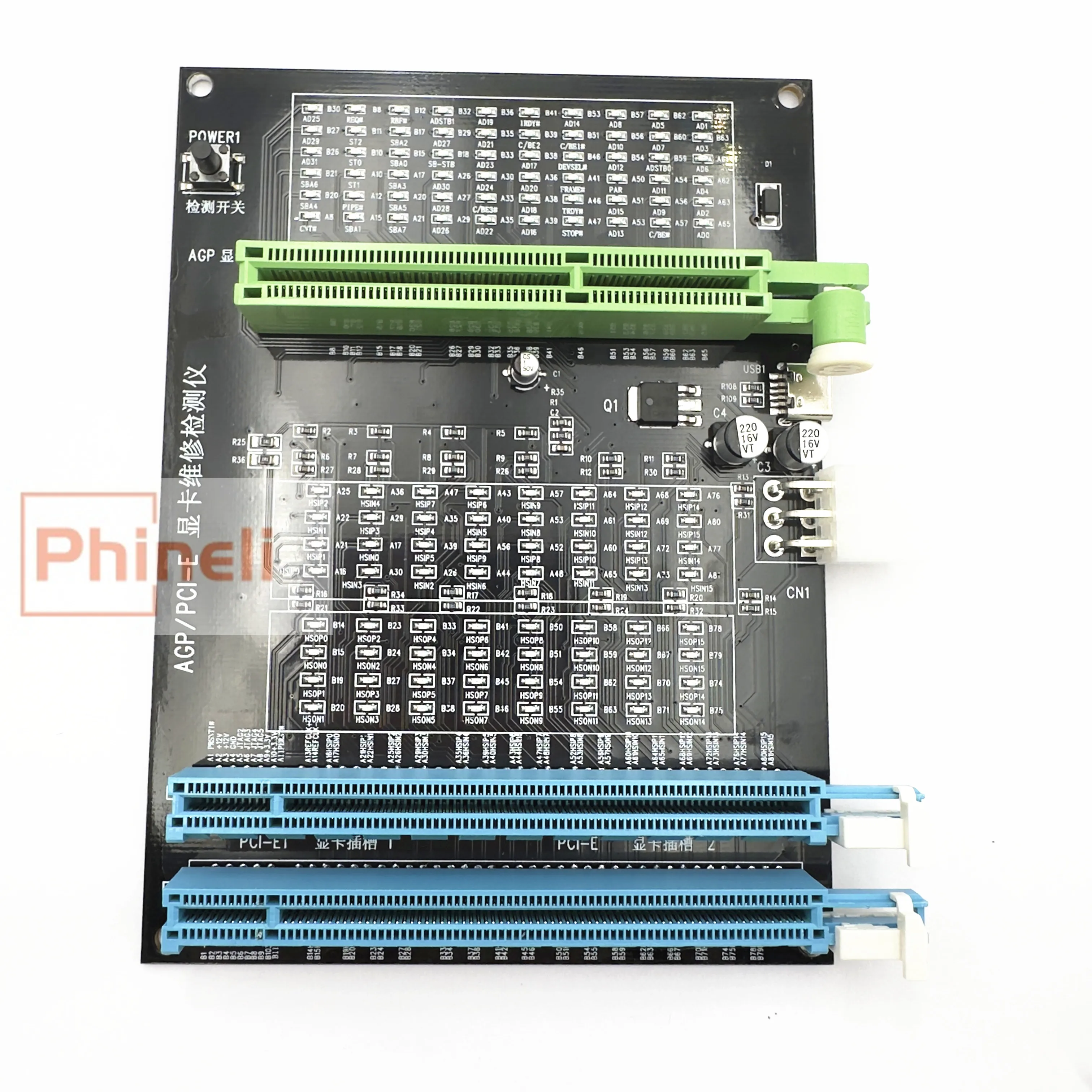 Neue Für PC AGP PCI-E X16 Dual-Zweck Display Video Grafikkarte Tester Karte Diagnose Analysator Werkzeug Reparatur Werkzeuge Image