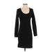 H&M Casual Dress - Mini Crew Neck Long Sleeve: Black Dresses - Women's Size Small