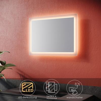 Badspiegel mit led Beleuchtung Badezimmerspiegel Wandspiegel Lichtspiegel 50x70cm - Sonni Image