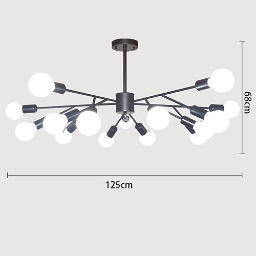 Deckenleuchter 125 cm 9/12/15/18 Kopf Glühbirne nicht enthalten Metall galvanisierte Oberflächen moderner nordischer Stil Wohnzimmer Schlafzimmer 110-240 V Image