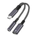 Cavo adattatore USB tipo C a jack per cuffie da 3,5 mm 2 in 1 doppio connettore USB C femmina audio aux ricarica splitter musica