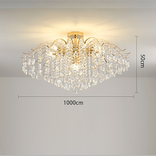 LED-Kronleuchter 42/50/60/80/100 cm 6/10/12/14/16 Kopf Glühbirne nicht enthalten galvanisiertes Finish Kristallmetall moderner zeitgenössischer Stil Schlafzimmer Esszimmer Mini-Pendel 110-240 V Image