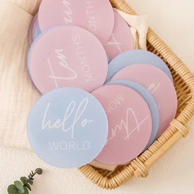 13pcs Baby Acrylic Milestone Number Monthly Memorial Cards For 0-12 Months Newborn Photography Props