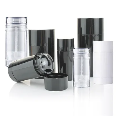 10/20/30Pcs 15ml 30ml 50ml 75ml Round Shape Bottom Filling Stick Deodorant Container Black Travel