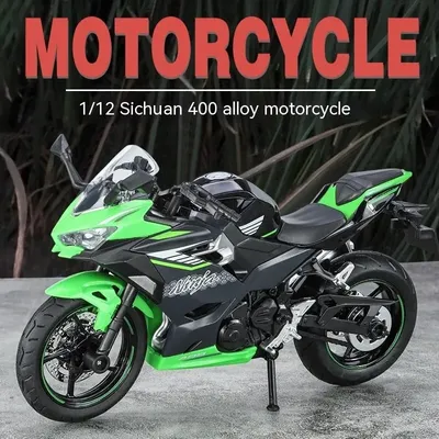 1:12 Kawasaki Motorcycle Die-cast Model - Sound & Light Effects - Authentic Details - Fun for Kids &