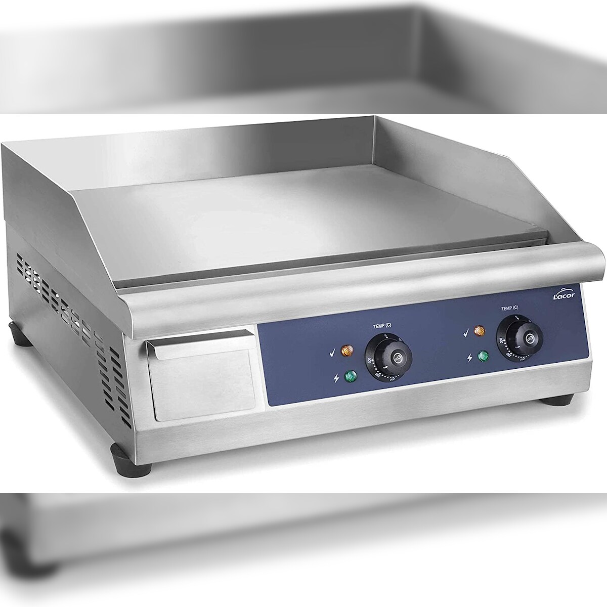 Lacor 69179 69179-Professionelle Grillplatte, 6 kW, 61 x 40 cm, Edelstahl Image