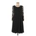Maeve by Anthropologie Casual Dress - Midi Square 3/4 Sleeve: Black Fair Isle Dresses - Women's Size Medium