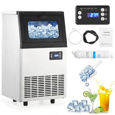 Nugget Ice Maker Machine, 300LBS/Day Crushed Ice Maker with Chewable Ice Cubes, Under Counter Ice Maker with 100LBS Storage