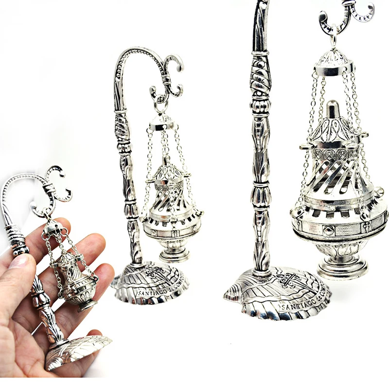 1 stücke Antike Geschnitzte Weihrauch Brenner Kreuz Dekoration Kirche Hängen Räuchergefäß Christian Kirche Haushalt Religiöse Anbetung Liefert Image