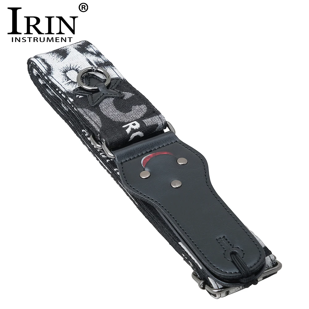 Irin gitarren gurt mehrfarbige gitarren gürtel verstellbarer bunter gitarren bassgurt mit picks akustisches e-gitarren zubehör Image