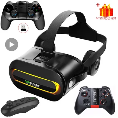 Smartphone VR-Brille Virtual Reality Headset Bluetooth 3D-Geräte Kopfhörer Helmbrille Linsen Image