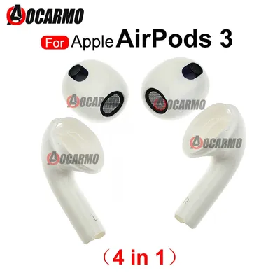 Aocarmo für Apple Airpods 3 Kopfhörer komplette Gehäuses chale oben unten 4 in 1 kompletten Set Fall Image