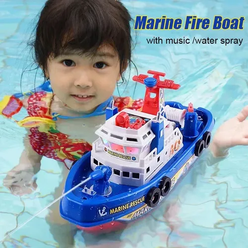 Baby elektrische Marine Rettungsboot Spielzeug Feuerlösch boot Schnellboot Spielzeug mit Licht und