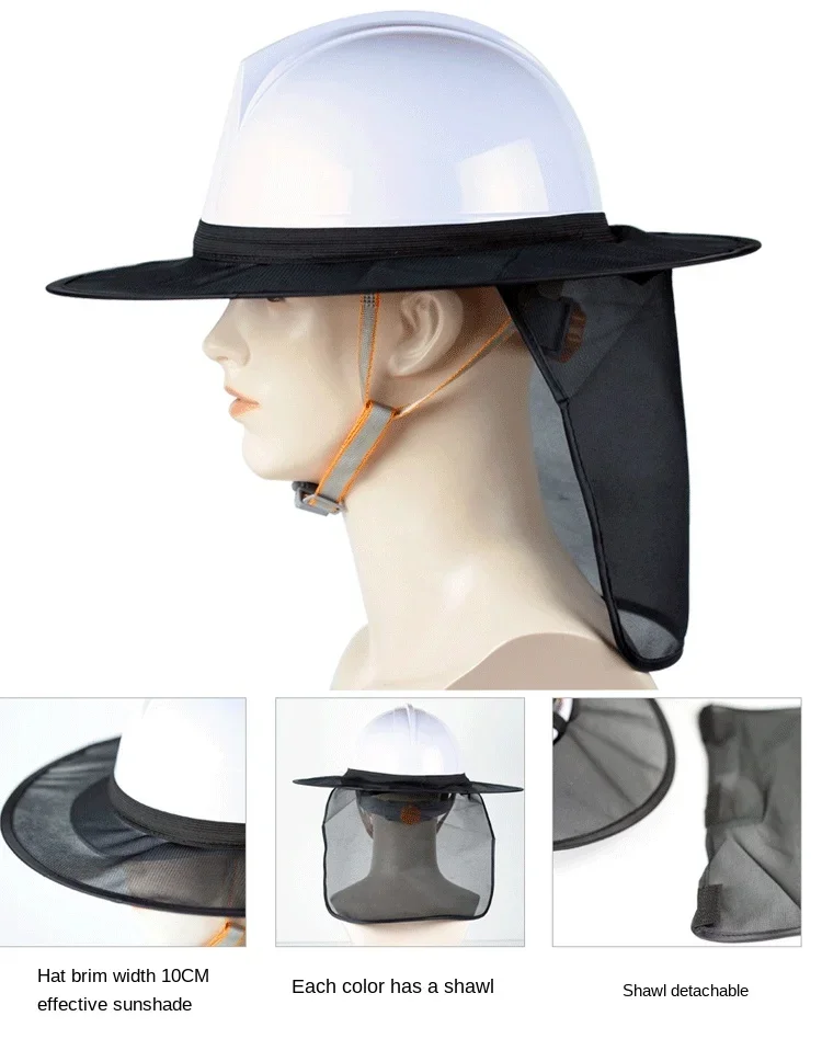 Bausicherheit, reflektierender Schutzhelm, Nackenschutz, Helm, Sonnenschutz, reflektierendes Streifen-Set, Sommer-Sonnenschutz, verhindert Sonnenbrand Image