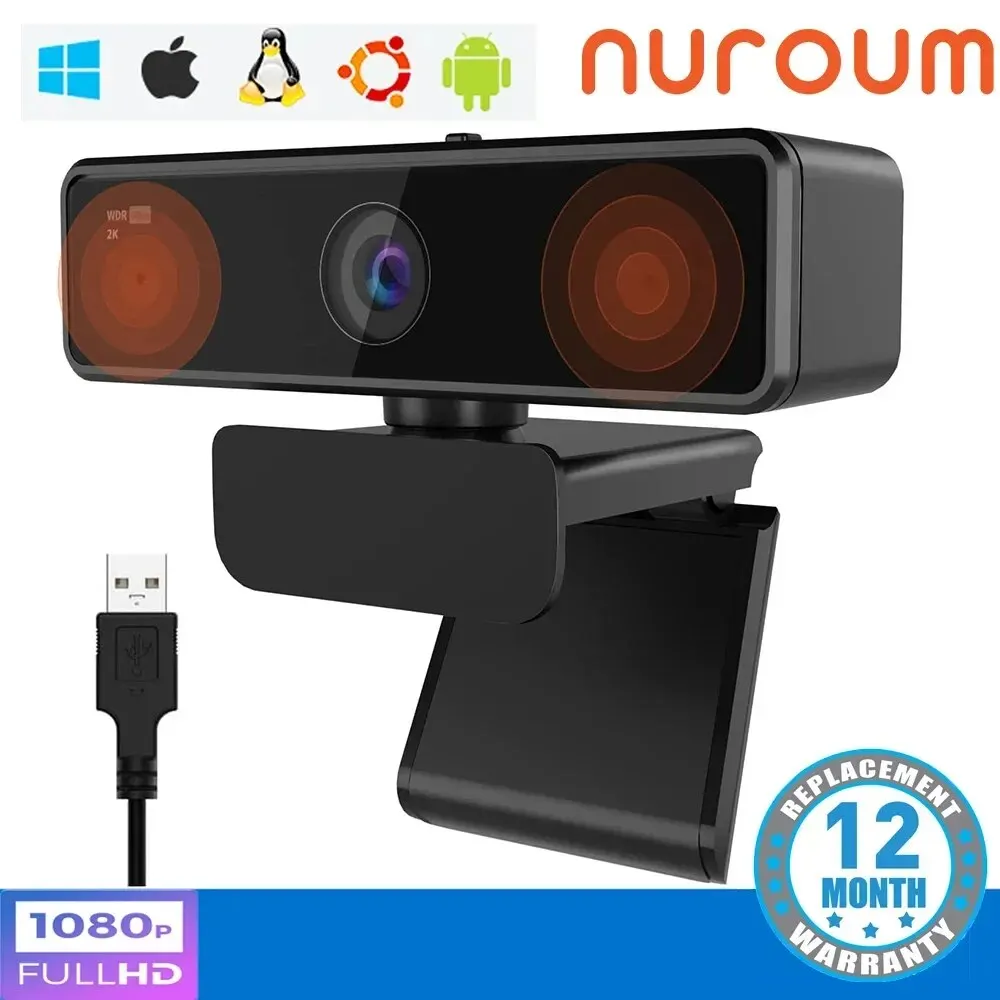 NUROUM V11 Webcam 1080p 60fps Mini Web Computer Kamera Webcam Für PC Mit Dual Mikrofon 1440P 30fps FHD 2K USB Video Kamera