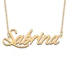 Safrost nome collana per le donne gioielli personalizzati in acciaio inossidabile placcato oro