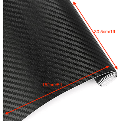 TEMU 1pc 3d Black Carbon Fiber Film Twill Weave Vinyl Sheet Roll Wrap Diy Decals 12