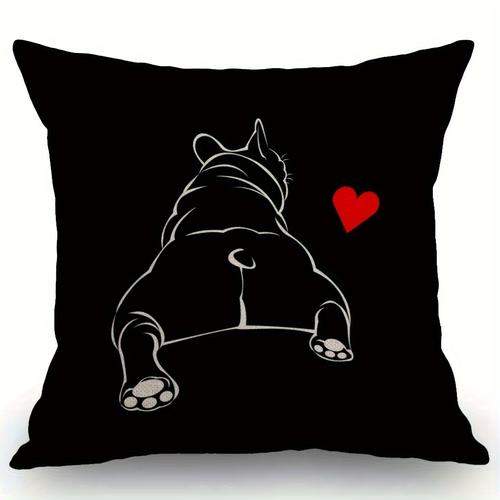 1pc Bulldog Pillow, Bulldog Decor, Bulldog Gift, Bulldog Throw Pillow, Bulldog Cushion, Bulldog Home Decor, Bulldog Cotton Pillow Cover 18x18 Inch