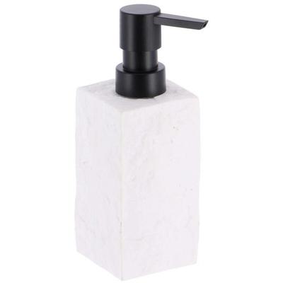 Seifenspender 260 ml polyresin fliesen steineffekt pumpe schwarz matt - weiss Tendance Image