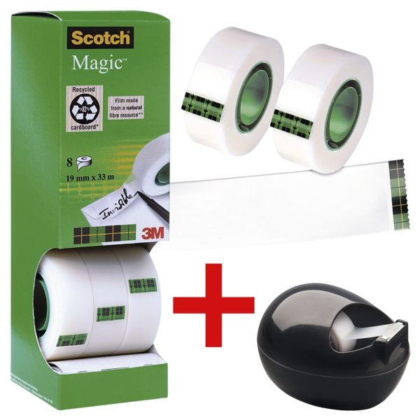 Scotch Klebeband-Set »Magic Tape 810« transparent, 19 mm/33 m (B/L) inkl. Tischabroller transparent, 1.9 cm Image