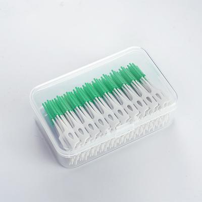 100pcs Interdental Silicone Brushes Dental Toothpicks Brush Between Teeth Silicone Toothpicks With Thread Oral Cleaning Tool