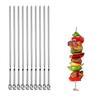 10 Metallspieße zum Grillen, 15 Zoll (38,5 cm) Kebab-Spieße, flache Grillspieße, Grillspieße-Set, wiederverwendbarer Grill