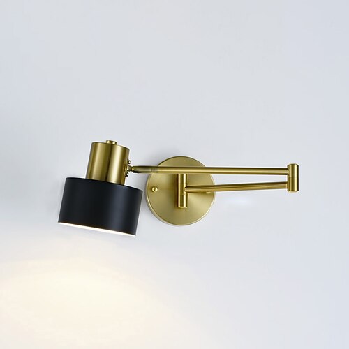 Lightinthebox LED-Wandleuchte, moderner nordischer Stil, schwarz-goldene Schwingarmleuchten, Wohnzimmer, Schlafzimmer, Wandleuchte aus Aluminiumlegierung, 110–120 V, 220–240 V Image