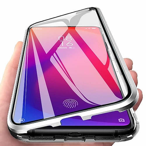 Handy Hülle Handyhüllen Für Samsung Galaxy S25 S24 S23 Ultra Plus S22 Plus Ultra A14 A34 A54 A53 A33 A13 Magnetische Adsorption mit Displayschutz Transparent Magnetisch Transparent Gehärtetes Glas Image