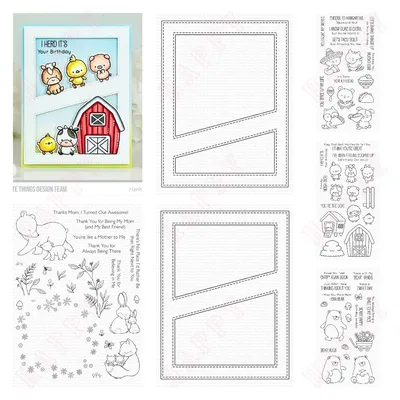 Barnyard Bunch Metal Cutting Dies Clear Stamps Scrapbook Diary Decoration Embossing Stencil Template