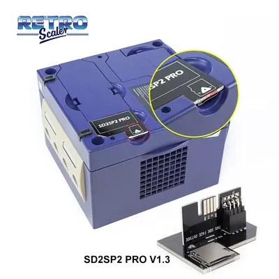 RetroScaler V1.3 NGC SD2SP2 POR MicroSD Card Reader Adapter For Gamecube NTSC Serial Port 2- Gold HQ