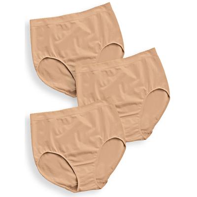 Appleseeds Women's 3-Pack Seamless Panties by ComfortEase - Tan - L/XL - Misses