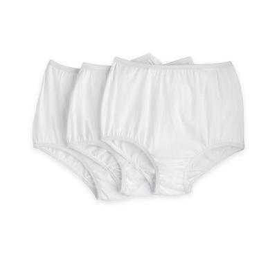 Appleseeds Women's 3-Pack Cotton Panties - White - 13 - Misses