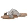 Pantolette TAMARIS, Damen, Gr. 40, silber (silberfarben), Leder, elegant, Schuhe, Blockabsatz, Festtagsschuh, Sommerschuh in funkelnder Optik