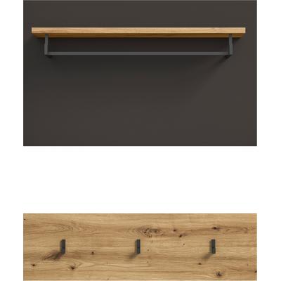 Garderobenpaneel INOSIGN "REHAT, TOPSELLER, 2-teilig, bestehend aus: Paneel & Hakenleiste", grau (basalt grau, artisan nachbildung), B:80cm H:73cm T:27cm, Garderobenpaneele, Paneel, Hakenleiste, Wandboard, Garderobe, Garderobenleiste Image