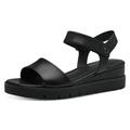 Sandalette TAMARIS Gr. 35, schwarz Damen Schuhe Sandaletten Sommerschuh, Sandale, Keilabsatz, mit praktischem Klettverschluss