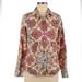 J. Crew Tops | J. Crew Liberty Print Paisley Perfect Long Sleeve Button Boho Blouse Size 6 | Color: Cream/Red | Size: 6
