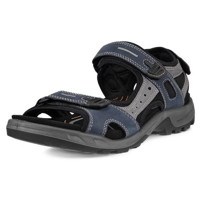 Riemchensandale ECCO "Offroad", Herren, Gr. 49, blau (marine grau), Nubukleder, sportlich, Schuhe, Sommerschuh, Klettsch