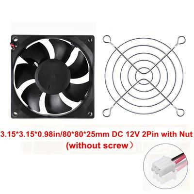 80x80x25mm 5v 12v 24v Brushless Cooling Fan 2-pin High Performance Strong Silent 8025 Fan For Computer Case Amplifier