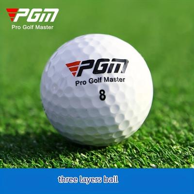 TEMU 5pcs White Golf Balls Three-layer Game Balls Weight 44g Hardness 80 Q002, Golf Accessories