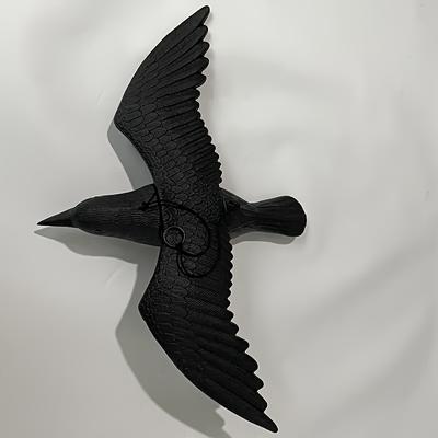 TEMU 1pc Crow Decoy, Fake Crow Decoy For Attracting Crows, Hunting, Scaring Birds, Halloween Decoration For Yard, Garden, Deck, Patio Image
