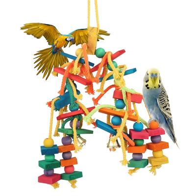 Wooden Block Parrot Toys For Intelligence Training...