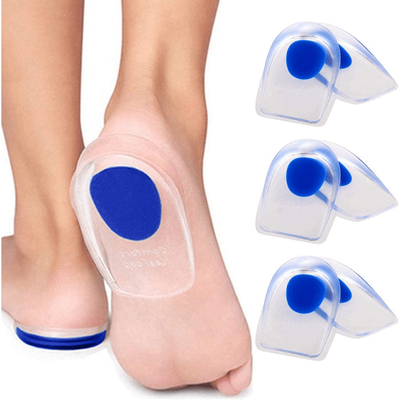 TEMU 3 Pairs Gel Heel Pad Inserts - Silicone Heel Pads For Heel, Bone Spurs Achilles, Gel Heel Pads Cups, Pads Shock Absorbing Support
