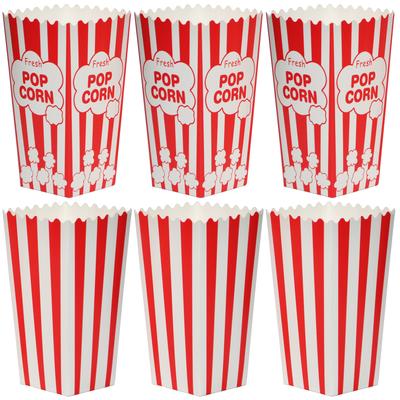 TEMU 100pcs, Disposable Red And White Popcorn Boxes - 2.27oz, Movie Theater, Home, Carnival Party Decorations - 250gsm Image