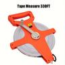 1pc Open Reel Tape Measure 330 Feet, Fiberglass Tape Measure, Yard Measuring Tape Fit For Sports Field, Outdoor, Engineer, Track, Durable Dual-sided Measuring Reel With Feet And Meters (1/2')