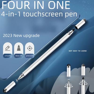 TEMU 4in1 Stylus Pens: High Sensitivity Disc & Fiber Tip For Ipad, Iphone, Android & Microsoft Tablets!