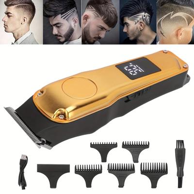 Professional Barber Hair Clipper Rechargeable Electric Cutting Machine With Guide Comb Beard Trimmer Shaver Razor For Men Father's Day Gift