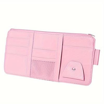TEMU 1 Set Zipper Car Sunshade Storage Box Multifunctional Style Popular, Fashionable Style Card Storage Glasses Storage Image