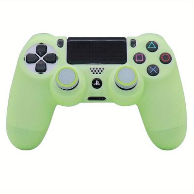 Controller Skin Silicone Grip Glow In Dark Protective Case For Ps4 Slim/ Pro 4 (controller+2 Pcs Caps & L2 R2 Extender Triggers)
